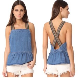 💃🏼3/$30 New MIH Jeans Tennant Denim Peplum Top